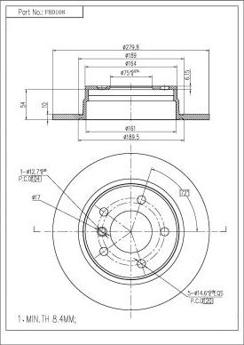 FI.BA FBD108 - Тормозной диск autospares.lv