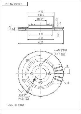 FI.BA FBD102 - Тормозной диск autospares.lv