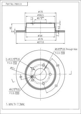 FI.BA FBD119 - Тормозной диск autospares.lv