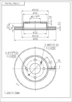 FI.BA FBD111 - Тормозной диск autospares.lv