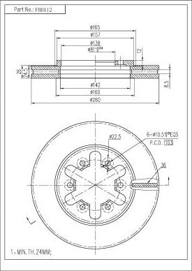 FI.BA FBD112 - Тормозной диск autospares.lv