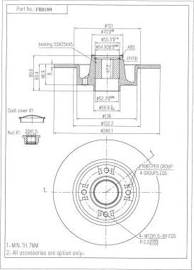 FI.BA FBD189 - Тормозной диск autospares.lv