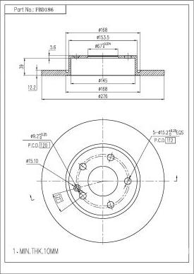 FI.BA FBD186 - Тормозной диск autospares.lv