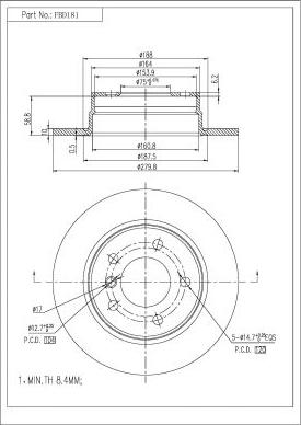 FI.BA FBD181 - Тормозной диск autospares.lv