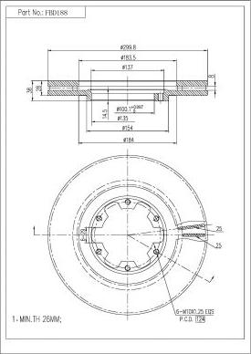 FI.BA FBD188 - Тормозной диск autospares.lv