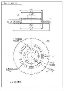 FI.BA FBD182 - Тормозной диск autospares.lv