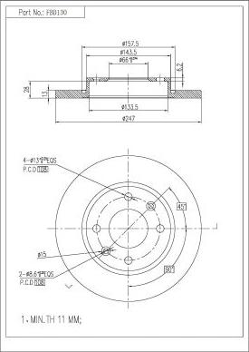 FI.BA FBD130 - Тормозной диск autospares.lv