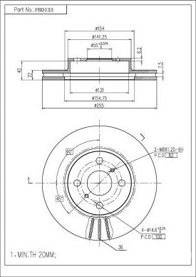 FI.BA FBD133 - Тормозной диск autospares.lv