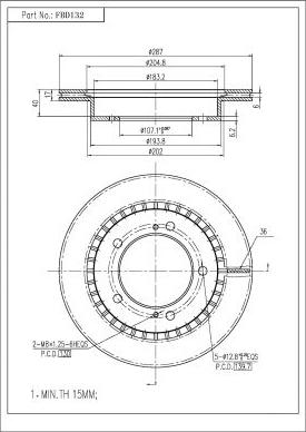 FI.BA FBD132 - Тормозной диск autospares.lv