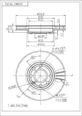 FI.BA FBD137 - Тормозной диск autospares.lv