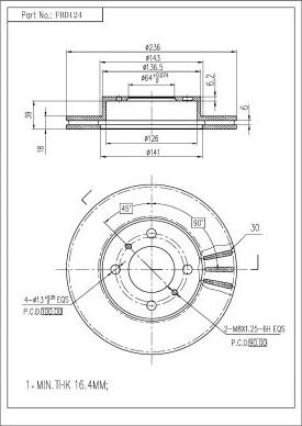 FI.BA FBD124 - Тормозной диск autospares.lv