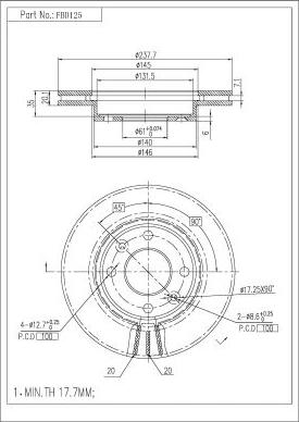 FI.BA FBD125 - Тормозной диск autospares.lv