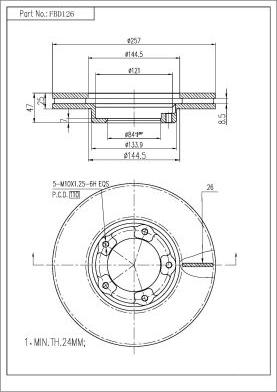 FI.BA FBD126 - Тормозной диск autospares.lv