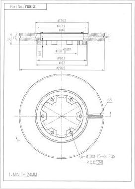 FI.BA FBD121 - Тормозной диск autospares.lv