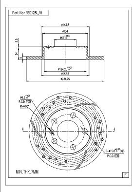 FI.BA FBD128L/H - Тормозной диск autospares.lv