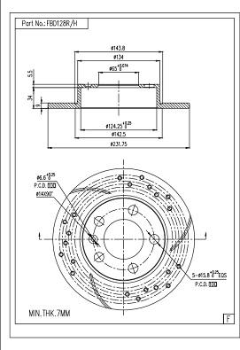 FI.BA FBD128R/H - Тормозной диск autospares.lv