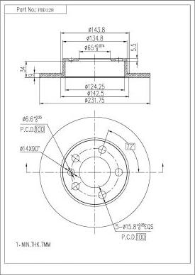 FI.BA FBD128 - Тормозной диск autospares.lv