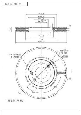 FI.BA FBD122 - Тормозной диск autospares.lv