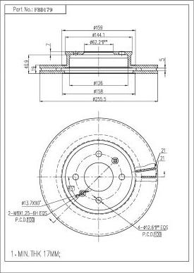 FI.BA FBD179 - Тормозной диск autospares.lv