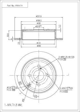 FI.BA FBD170 - Тормозной диск autospares.lv