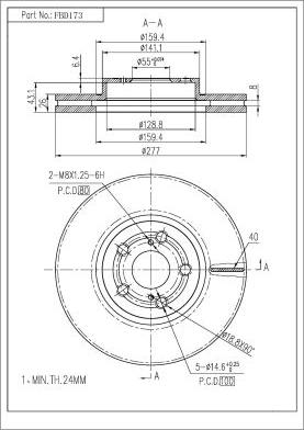 FI.BA FBD173 - Тормозной диск autospares.lv