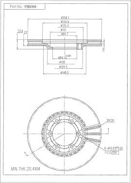 FI.BA FBD394 - Тормозной диск autospares.lv