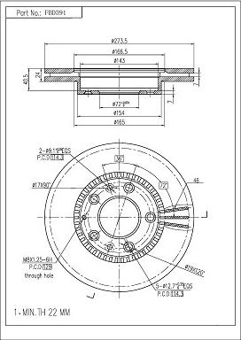 FI.BA FBD391 - Тормозной диск autospares.lv