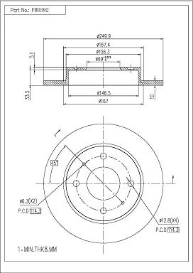 FI.BA FBD392 - Тормозной диск autospares.lv