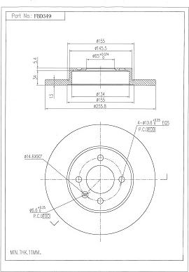 FI.BA FBD349 - Тормозной диск autospares.lv