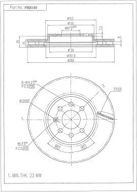 FI.BA FBD340 - Тормозной диск autospares.lv