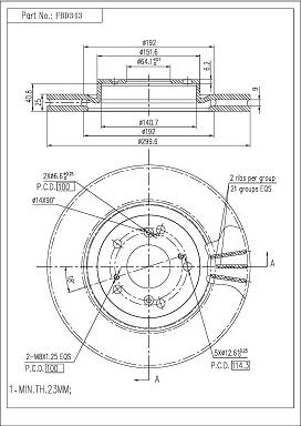 FI.BA FBD343 - Тормозной диск autospares.lv