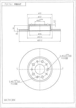 FI.BA FBD347 - Тормозной диск autospares.lv