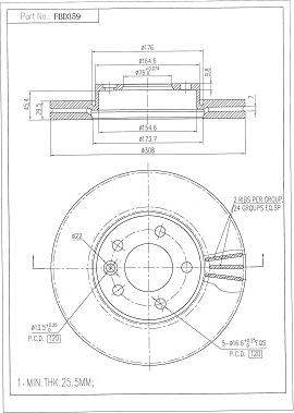 FI.BA FBD359 - Тормозной диск autospares.lv