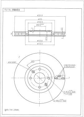 FI.BA FBD354 - Тормозной диск autospares.lv