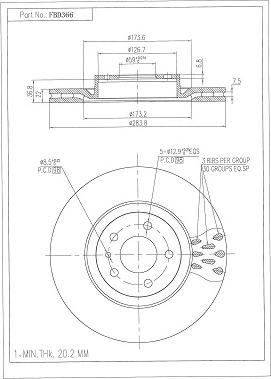 FI.BA FBD366 - Тормозной диск autospares.lv