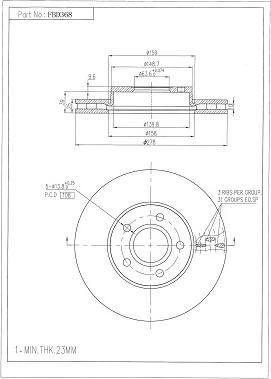 FI.BA FBD368 - Тормозной диск autospares.lv