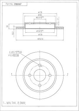 FI.BA FBD367 - Тормозной диск autospares.lv