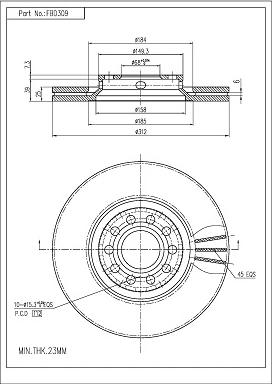 FI.BA FBD309 - Тормозной диск autospares.lv