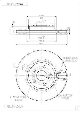 FI.BA FBD305 - Тормозной диск autospares.lv