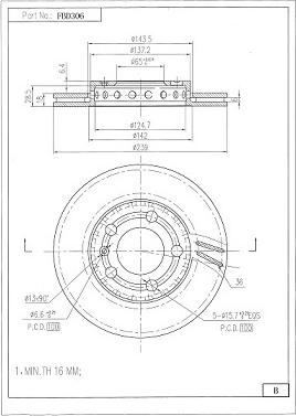 FI.BA FBD306 - Тормозной диск autospares.lv