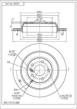 FI.BA FBD315 - Тормозной диск autospares.lv