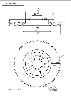 FI.BA FBD317 - Тормозной диск autospares.lv