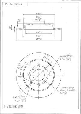 FI.BA FBD384 - Тормозной диск autospares.lv