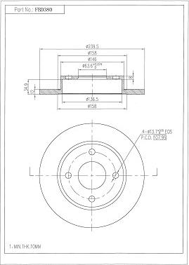 FI.BA FBD380 - Тормозной диск autospares.lv