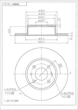 FI.BA FBD381 - Тормозной диск autospares.lv