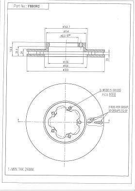 FI.BA FBD382 - Тормозной диск autospares.lv