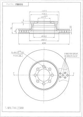 FI.BA FBD334 - Тормозной диск autospares.lv