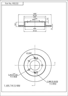 FI.BA FBD332 - Тормозной диск autospares.lv