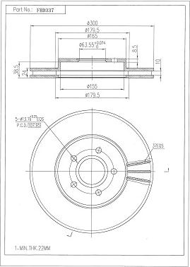 FI.BA FBD337 - Тормозной диск autospares.lv