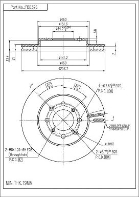 FI.BA FBD326 - Тормозной диск autospares.lv